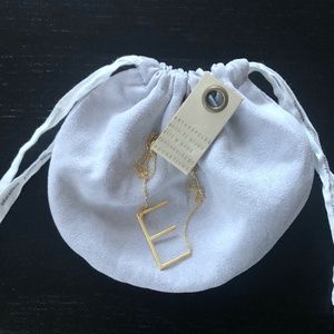 Anthropologie Block Letter “E” Monogram Necklace